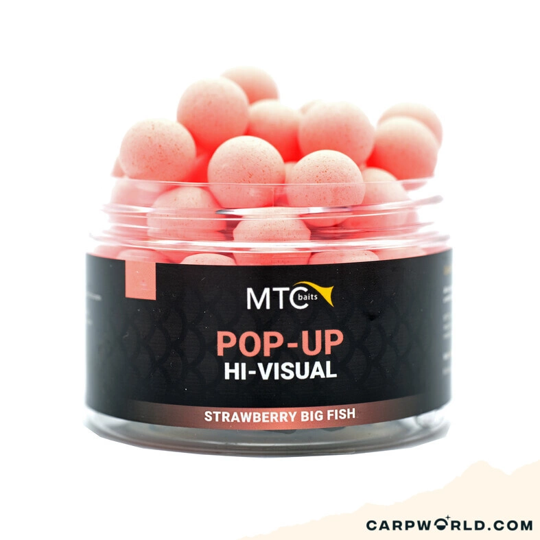 MTC Baits Strawberry Big Fish Pop-Up Hi-Visual 1 MTC Baits Strawberry Big Fish Pop-Up Hi-Visual
